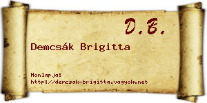 Demcsák Brigitta névjegykártya